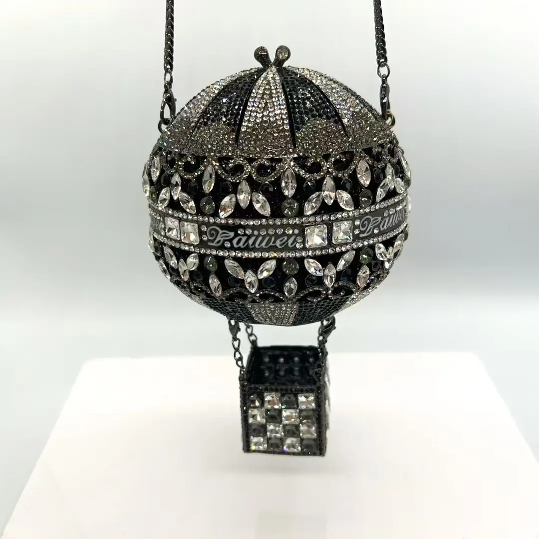 XIYUAN Hot Air Balloon Gems Clutch Bags Lady Stone Minaudiere Evening Bags Diamond Wedding Handbag Bridal Purse Party Dinner Bag