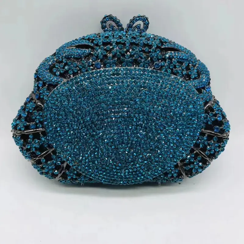 XIYUAN Blue Women Pink/Red Crystal Evening Bags Ladies Diamond Minaudiere Wedding Rhinestone Clutch Purse Handbag and Purses