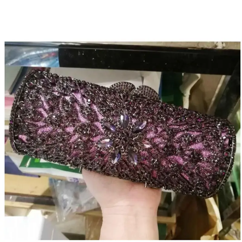 XIYUAN Purple/Blue Crystal Women Evening Bags Clutch Bag Wedding Bridal Minaudiere Handbags and Purses Ladies Party Clutches