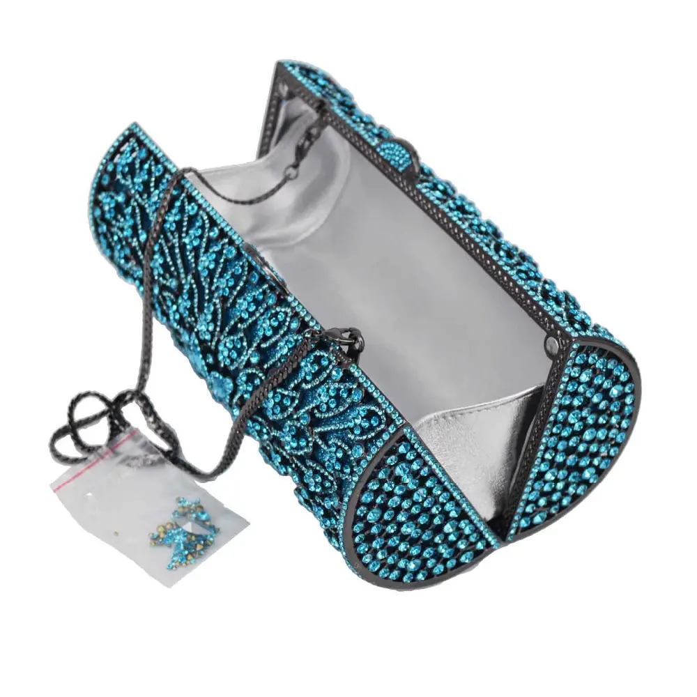 XIYUAN Purple/Blue Crystal Women Evening Bags Clutch Bag Wedding Bridal Minaudiere Handbags and Purses Ladies Party Clutches