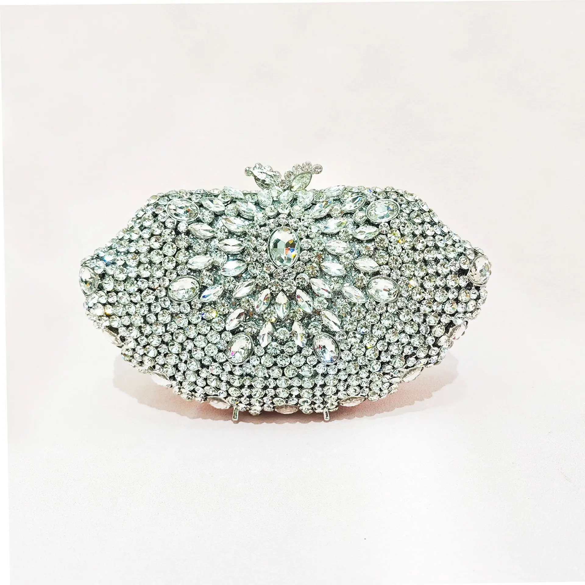 XIYUAN Lady Blue Diamonds Evening Purses Bags Female Metal Crystal Clutch Purse Party Handbag Women Luxury Mini Gems Clutches