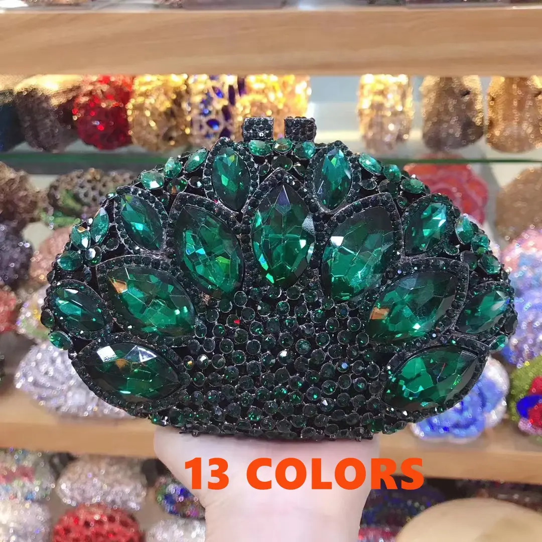 13 Colors Female Crystal Women Evening Bags Stone Clutch Bag Wedding Bridal Minaudiere Handbags and Purses Ladies Party Clutches