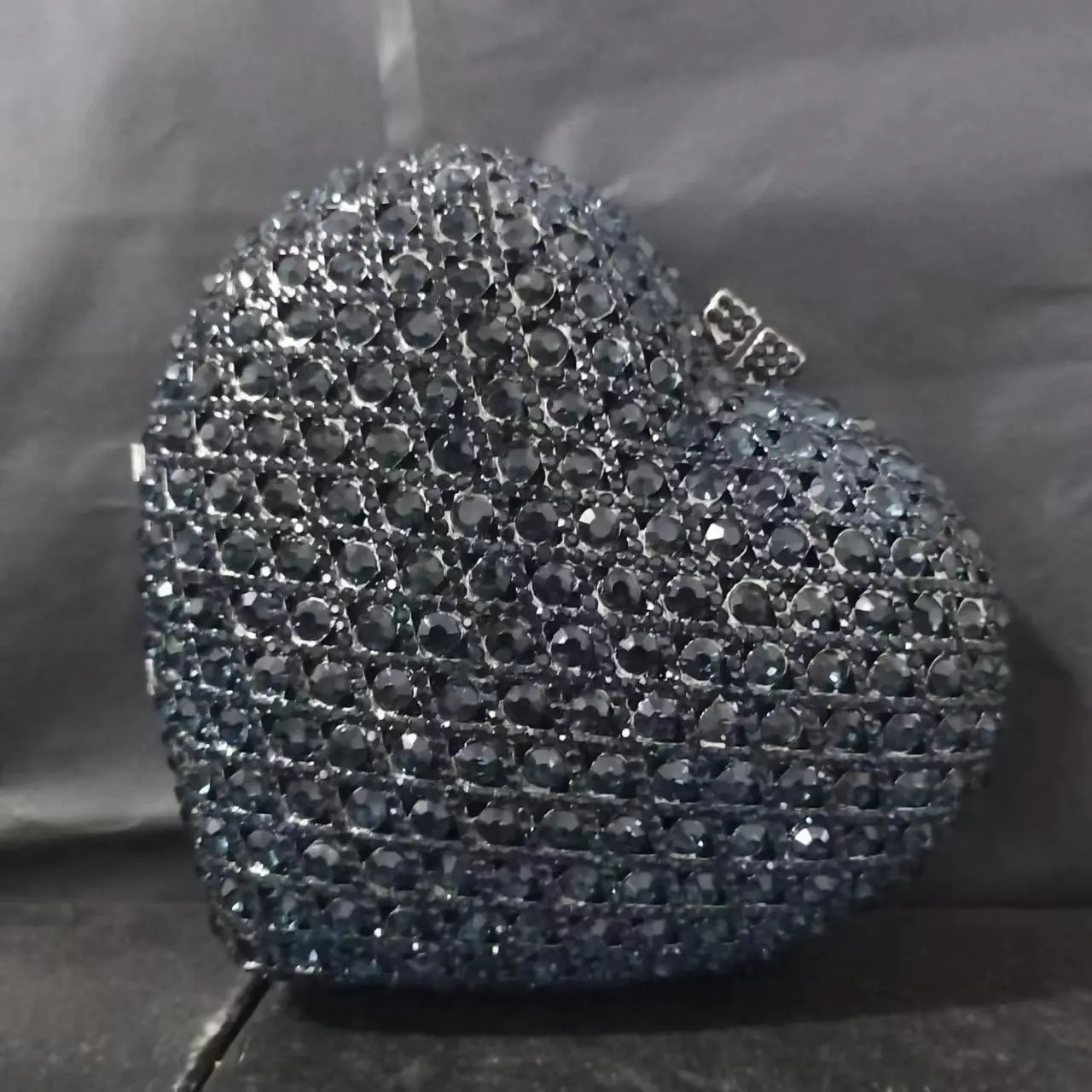 Women Navy Blue Stone Clutch Bags Lady Diamond Evening Bags Metal Minaudiere Rhinestones Handbags Wedding Purses Party Clutches