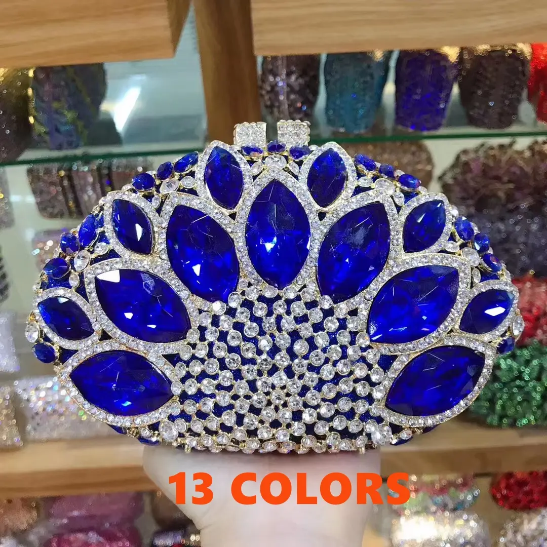 13 Colors Female Crystal Women Evening Bags Stone Clutch Bag Wedding Bridal Minaudiere Handbags and Purses Ladies Party Clutches