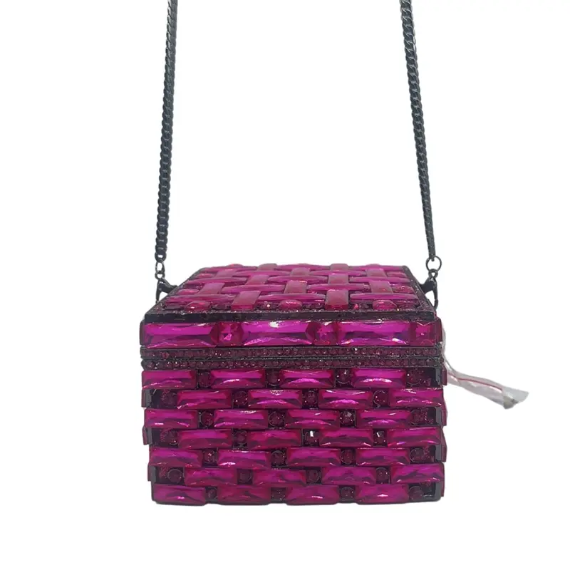 XIYUAN  Red/purple/Green Rhinestone Evening Clutch Bags Boutique Crystal Metal Clutch Purses And Handbags Wedding Party Bags