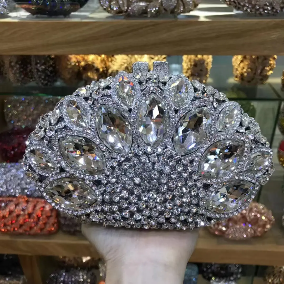 13 Colors Female Crystal Women Evening Bags Stone Clutch Bag Wedding Bridal Minaudiere Handbags and Purses Ladies Party Clutches