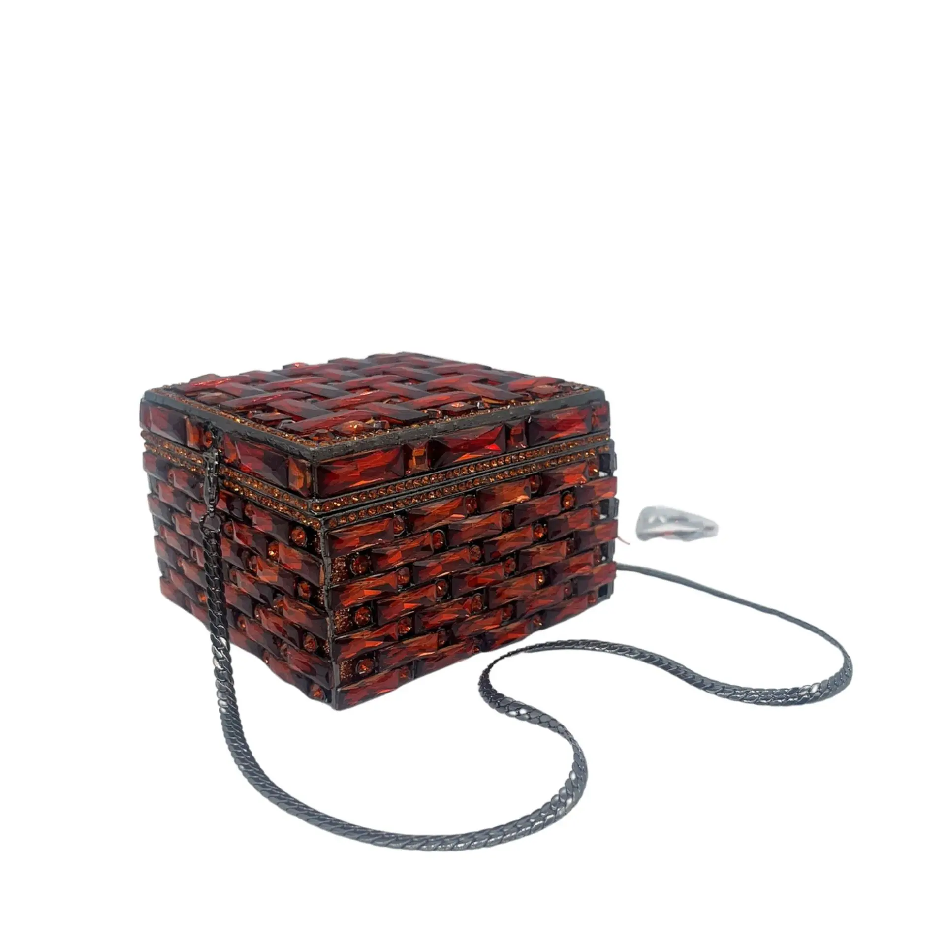 XIYUAN  Red/purple/Green Rhinestone Evening Clutch Bags Boutique Crystal Metal Clutch Purses And Handbags Wedding Party Bags