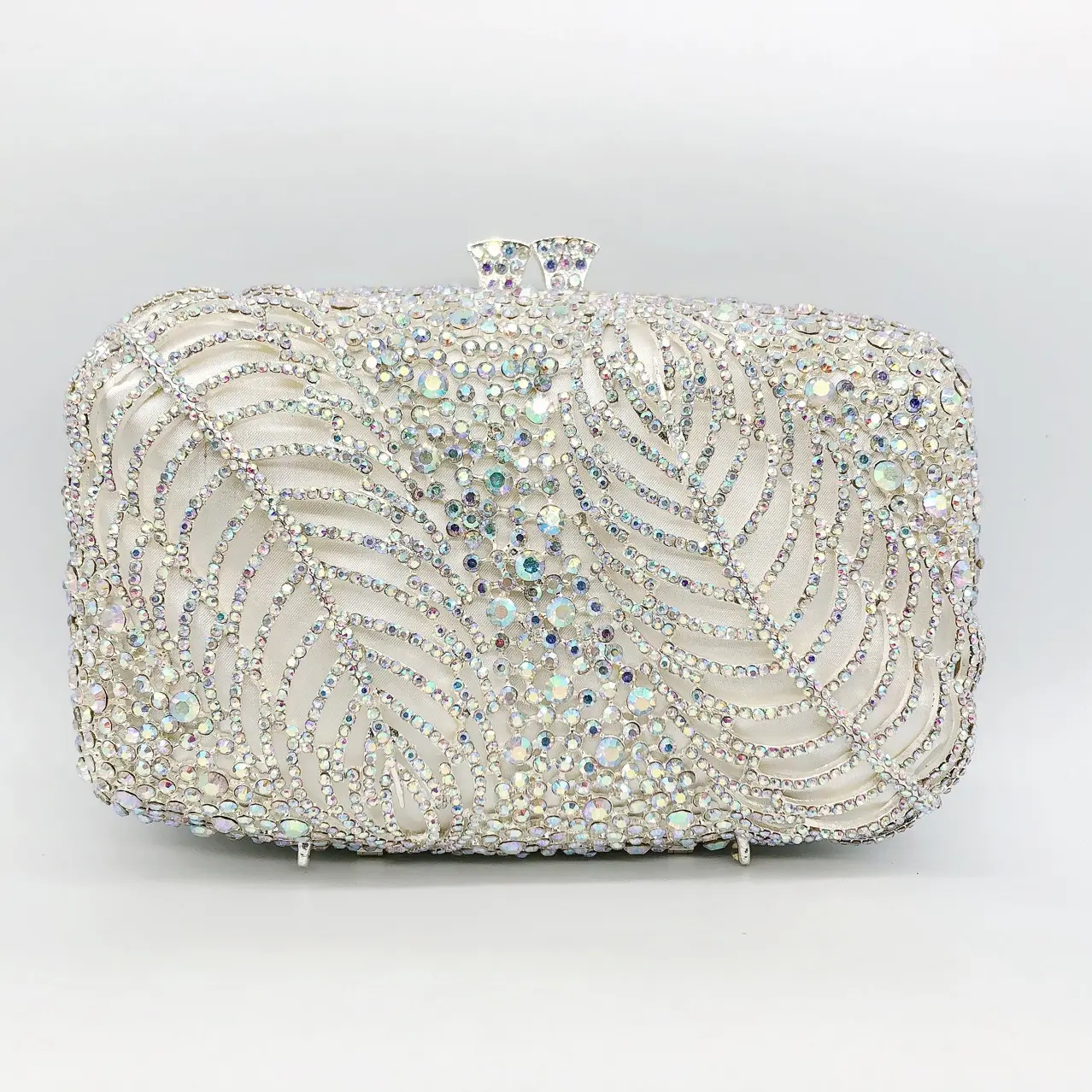 XIYUAN Silver White Diamond Mini Evening Wedding Clutches Bag Luxury New Crystal Bridal Party Purses Rhinestone Women Handbags