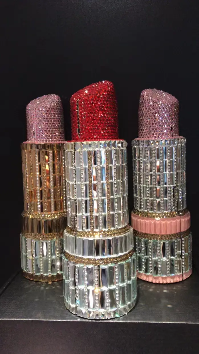 XIYUAN Lipsticks Diamond Clutches Stone Wedding Clutch Bag Evening Purse Girls Metal Minaudiere Handbag Bridal Phone Purses