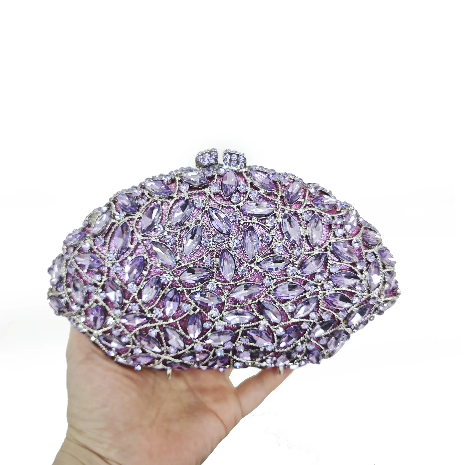 XIYUAN New Rose Red Rhinestone Evening Bag Female Boutique Gorgeous Sparkling Crystal Clutch Purse Bridal Wedding Party Handbags