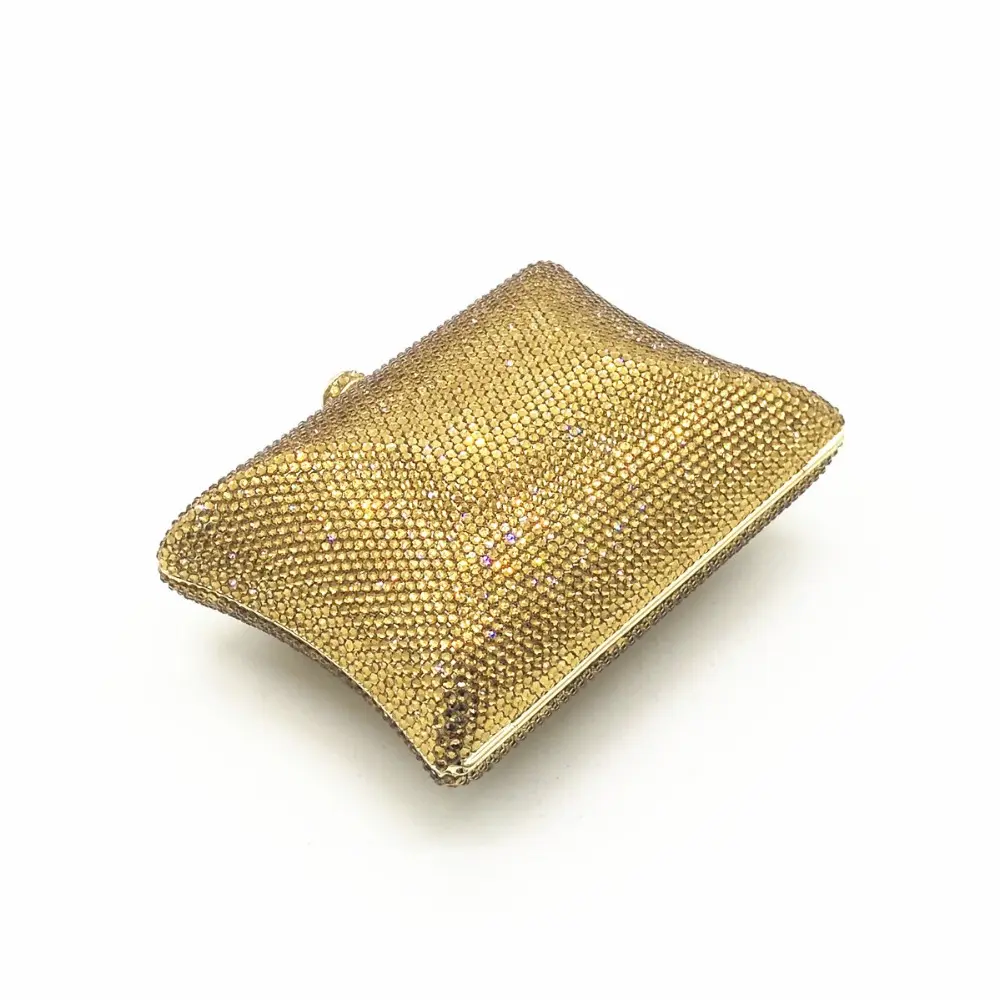 XIYUAN BRAND women gift set box bag Luxury evening clutch bag crystal small silver plain purse bride banquet gold wallet handbag