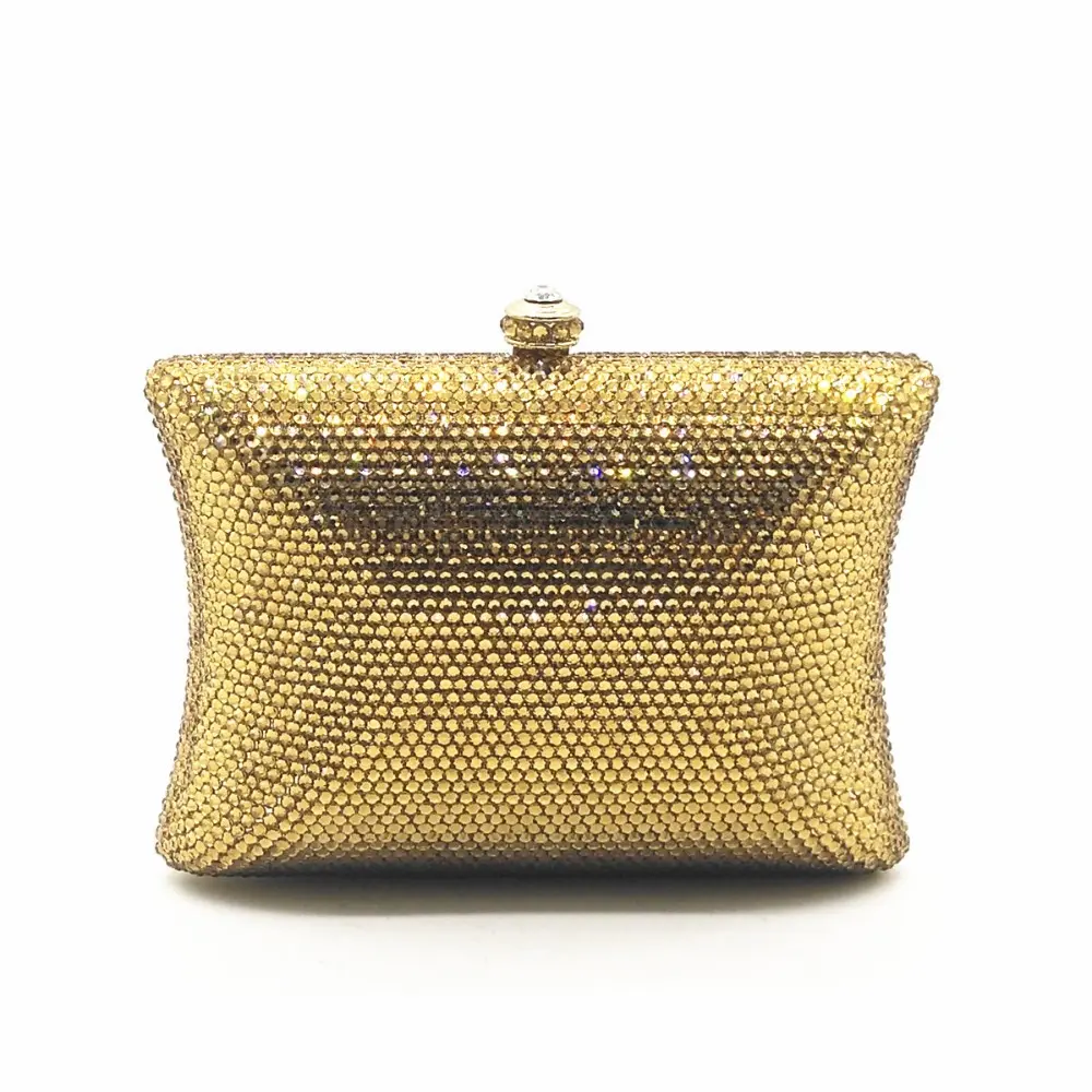 XIYUAN BRAND women gift set box bag Luxury evening clutch bag crystal small silver plain purse bride banquet gold wallet handbag