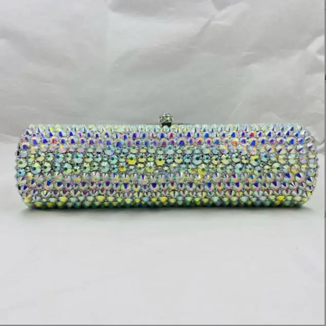 XIYUAN Women Blue/Silver Crystal Clutch Purse Stones Evening Bags Bridal Party Rhinestone Clutches Minaudiere Handbag and Purses