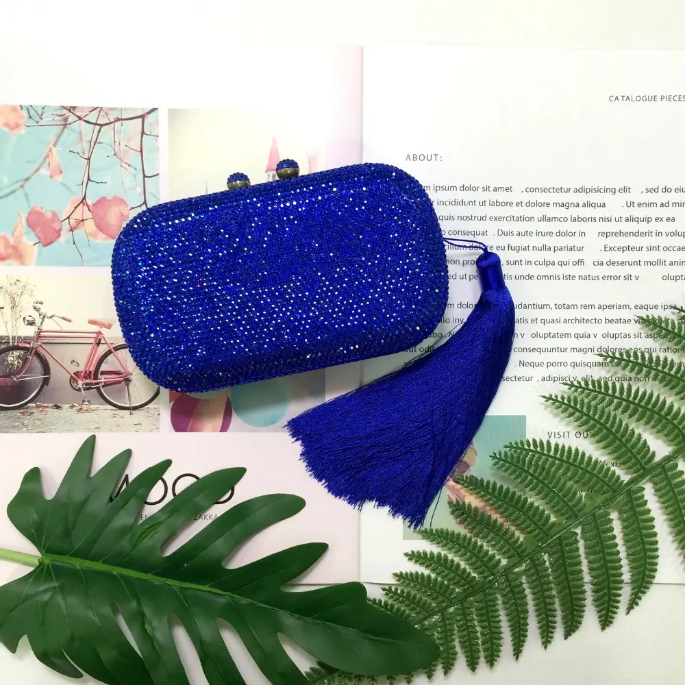 XIYUAN Green Rhinestones Clutch Purse Women Evening Bag Bridal Stones Bags Wedding Party Dinner Chain Evening Bags Handbag Purse