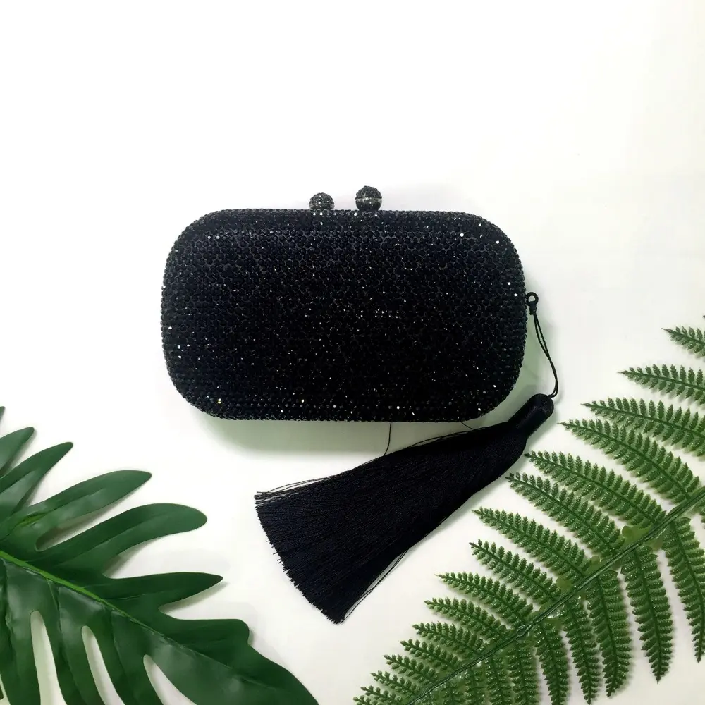 XIYUAN Green Rhinestones Clutch Purse Women Evening Bag Bridal Stones Bags Wedding Party Dinner Chain Evening Bags Handbag Purse