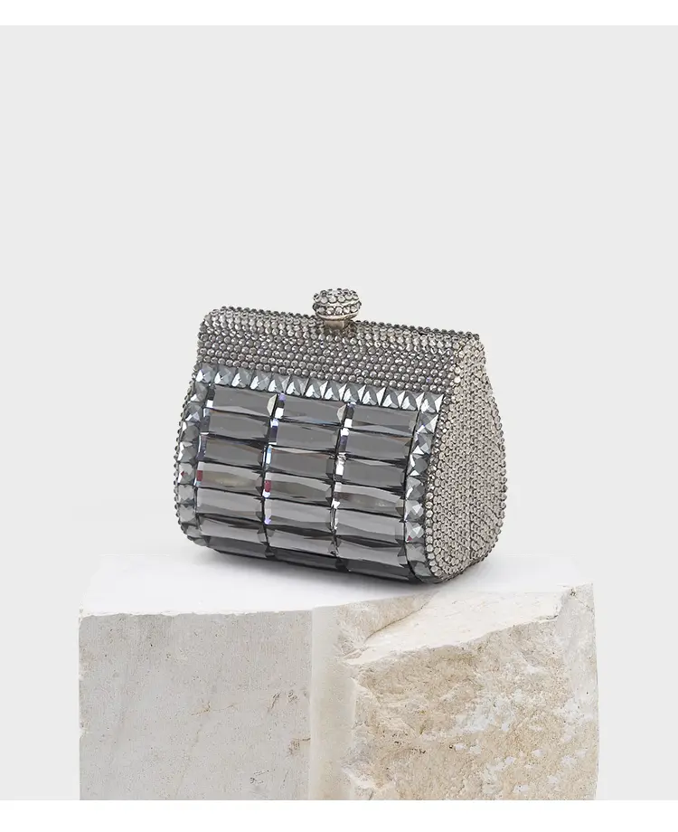 Women Gold/Silver/Red Color Stone Clutch Purse Minaudiere Evening Bags Diamond Wedding Handbag Bridal Purse Party Dinner Bag