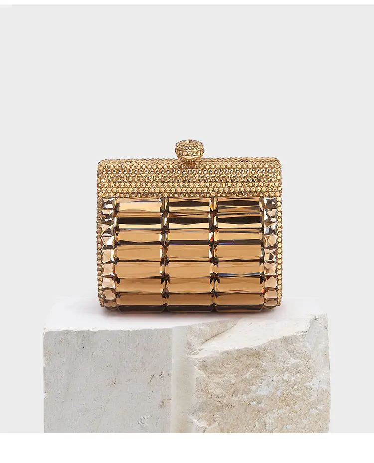 Women Gold/Silver/Red Color Stone Clutch Purse Minaudiere Evening Bags Diamond Wedding Handbag Bridal Purse Party Dinner Bag