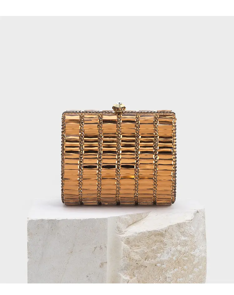 Women Gold/Silver/Red Color Stone Clutch Purse Minaudiere Evening Bags Diamond Wedding Handbag Bridal Purse Party Dinner Bag