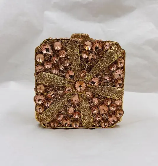 Lady Red Wine/Gold/Blue/Green Stone Clutch Purse Sequin Metal Chain Messenger Bag Rhinestone Dinner Evening Bags Summer Handbags