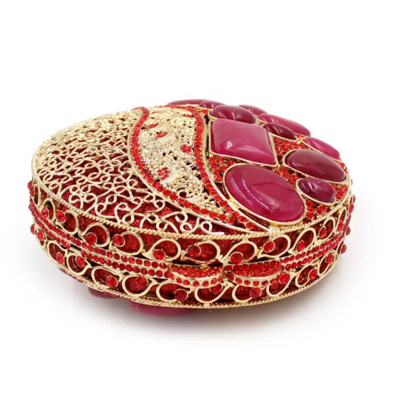 XIYUAN Red Stones Women Crystal Clutch Bag Lady Evening Bags Party Cocktail Rhinestone Clutches Bags Handbags Wedding Purses