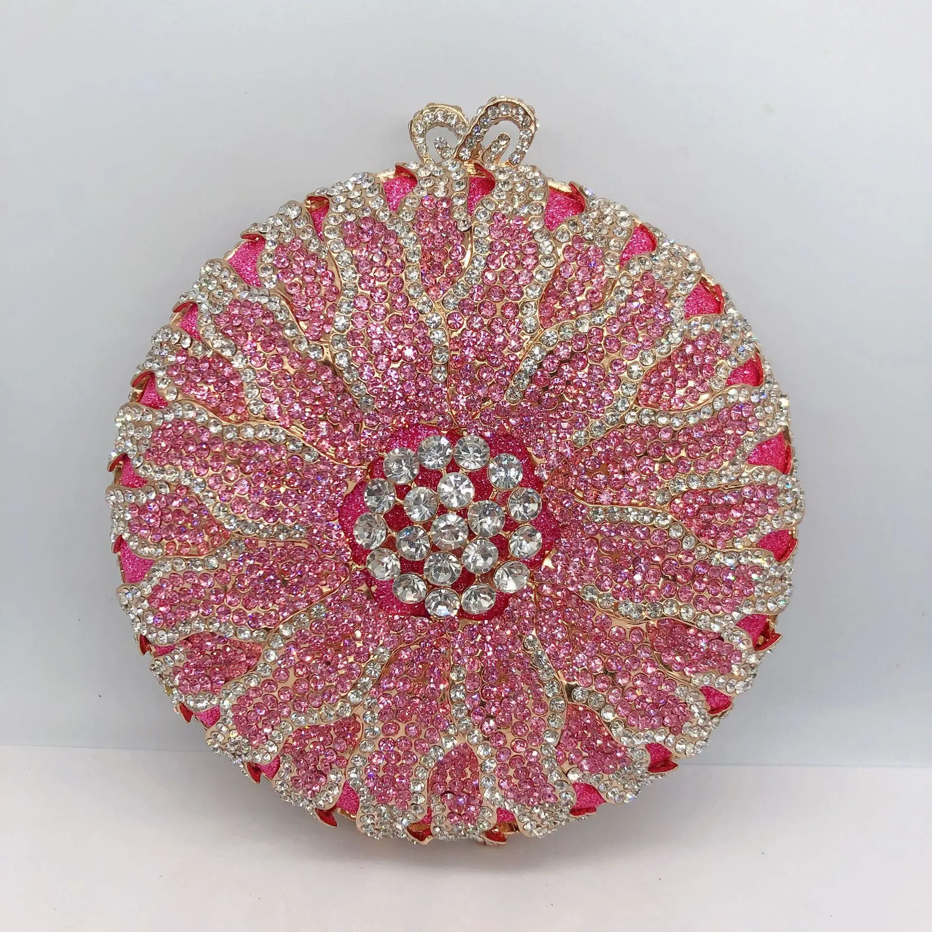 XIYUAN SUN Diamonds Evening Clutch Bags For Wedding Party Women 2024 Round Metal Rhinestone Purses And Handbags Luxury Designer