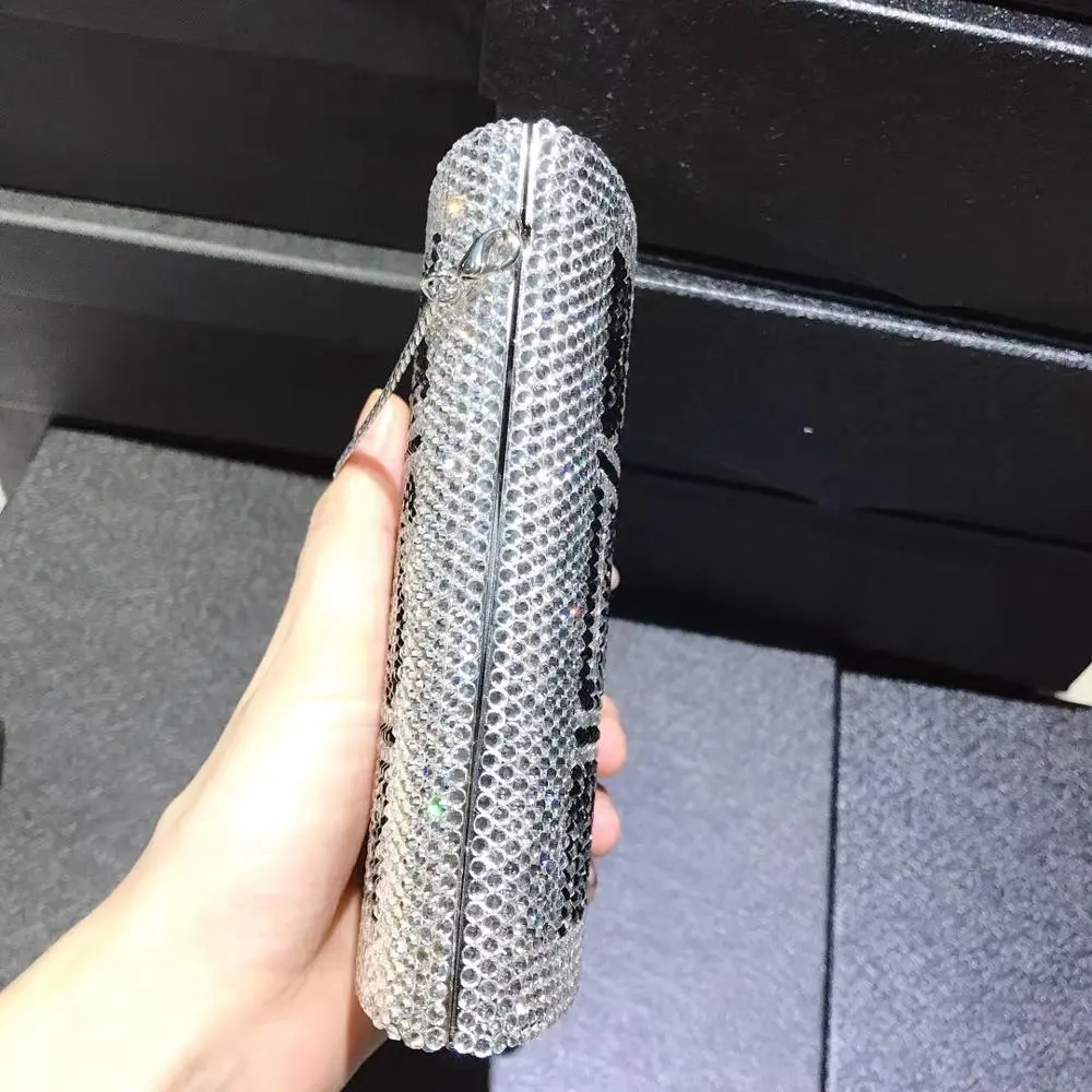 Lady Diamonds Evening Clutch Bags 2024 New Gorgeous Unique Metallic Day Clutches Female Rhinestone Purses Wedding Party Purse