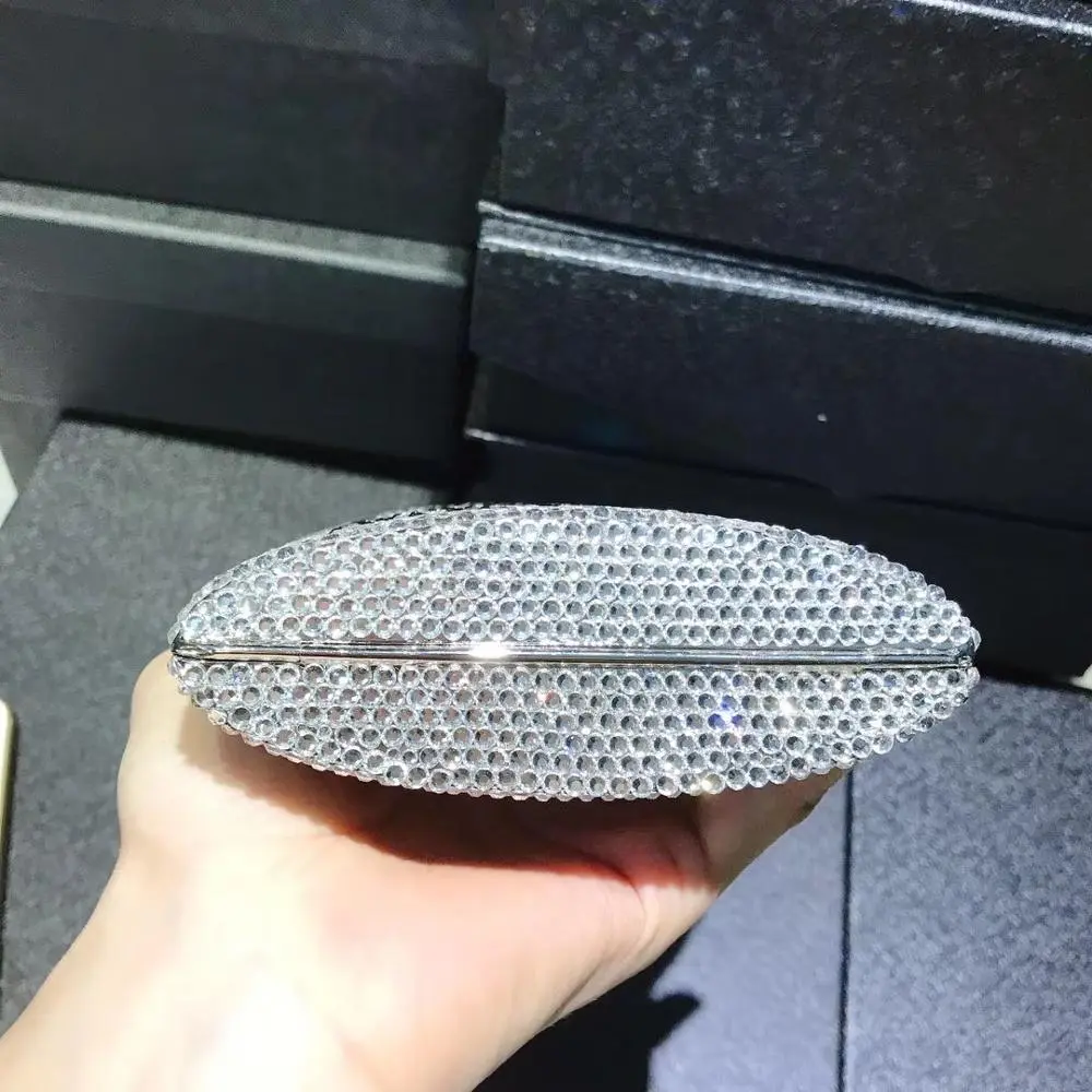 Lady Diamonds Evening Clutch Bags 2024 New Gorgeous Unique Metallic Day Clutches Female Rhinestone Purses Wedding Party Purse