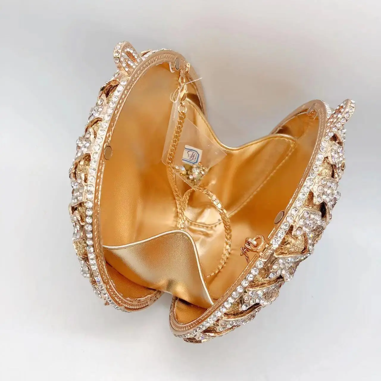 XIYUAN SUN Diamonds Evening Clutch Bags For Wedding Party Women 2024 Round Metal Rhinestone Purses And Handbags Luxury Designer
