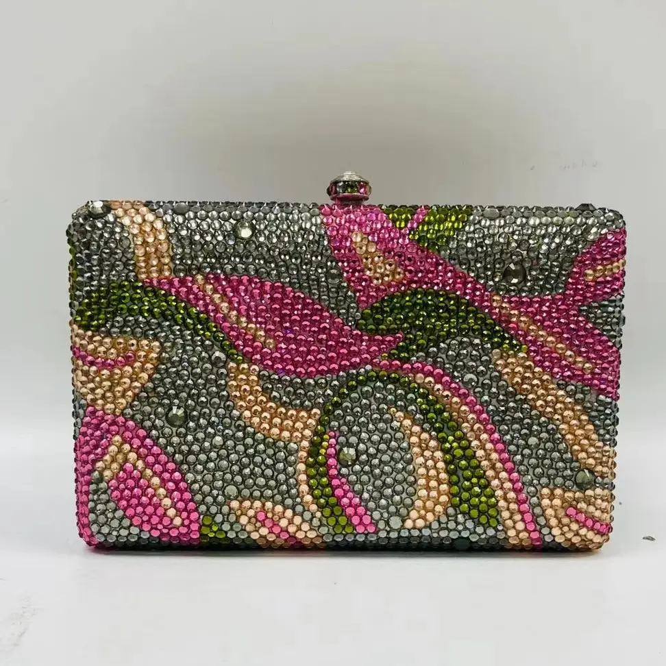 XIYUAN Glittering Crystal Luxury Evening Purse For Women New Designer Party Wedding Boutique Diamond Metallic Gems Clutch Bags