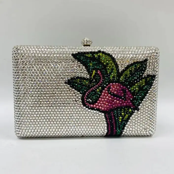 XIYUAN Glittering Crystal Luxury Evening Purse For Women New Designer Party Wedding Boutique Diamond Metallic Gems Clutch Bags