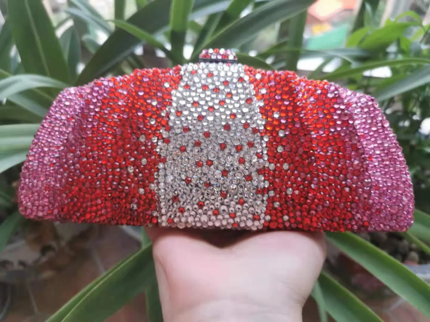 XIYUAN Lady Rhinestones Evening Clutch Bags Luxury Bling Crystal Clutch Purses Pink Handbags Wedding Purse Party Gems Purses