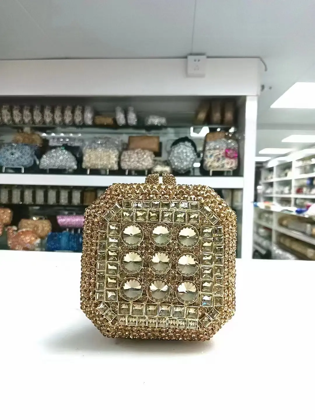 Lady Diamonds Evening Bags Boutique Handmade Metallic Crystal Clutch Bags Purses And Handbags Wedding Party Jewels Day Clutches