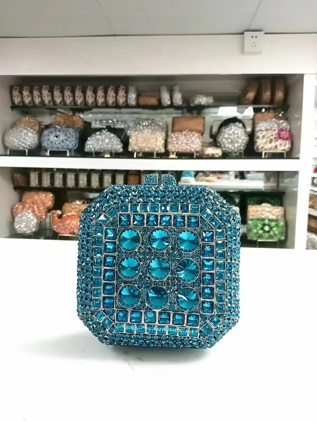 Lady Diamonds Evening Bags Boutique Handmade Metallic Crystal Clutch Bags Purses And Handbags Wedding Party Jewels Day Clutches