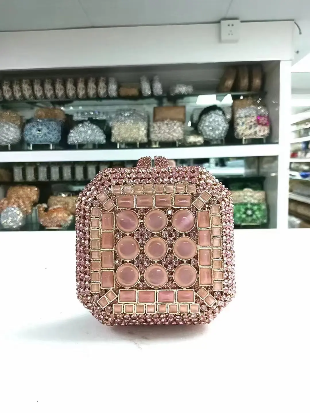 Lady Diamonds Evening Bags Boutique Handmade Metallic Crystal Clutch Bags Purses And Handbags Wedding Party Jewels Day Clutches