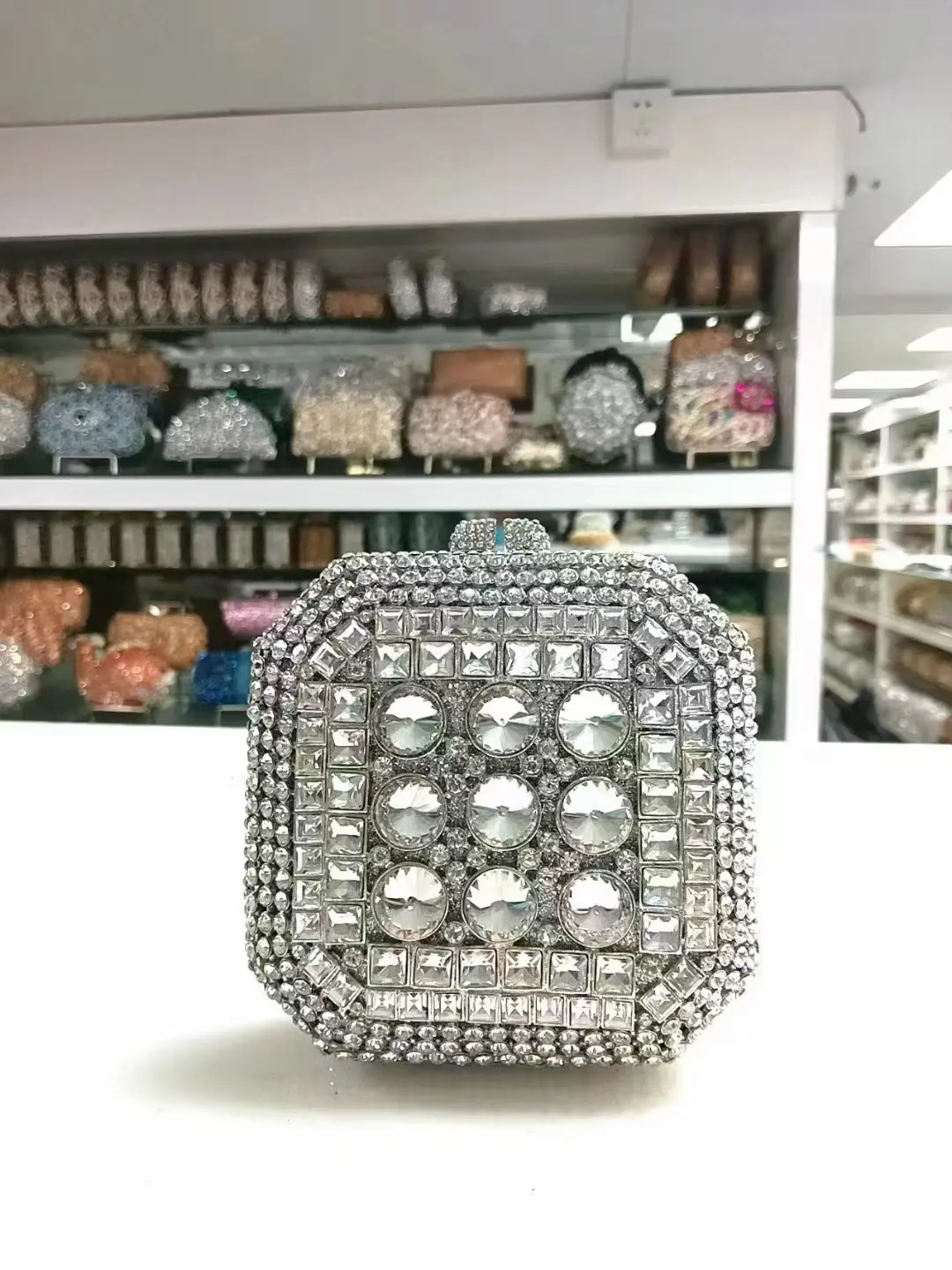 Lady Diamonds Evening Bags Boutique Handmade Metallic Crystal Clutch Bags Purses And Handbags Wedding Party Jewels Day Clutches