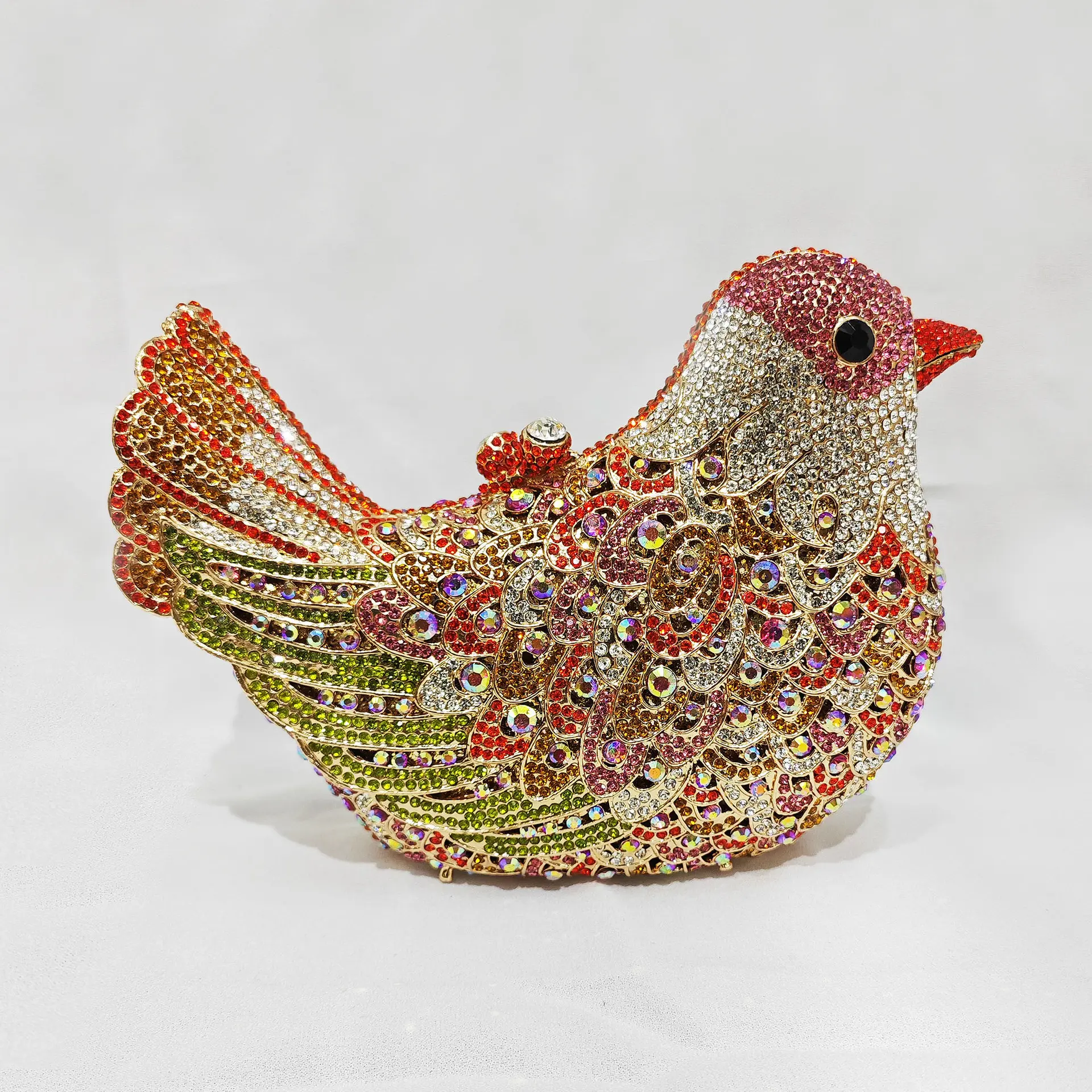 XIYUAN Bird Crystals Evening Clutch Bags Women Diamond Birds Metal Clutch Purses And Handbags Wedding Party Gems Clutch Purse