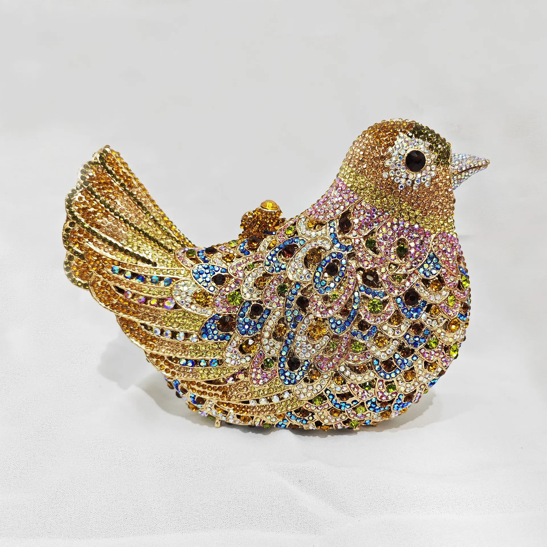 XIYUAN Bird Crystals Evening Clutch Bags Women Diamond Birds Metal Clutch Purses And Handbags Wedding Party Gems Clutch Purse