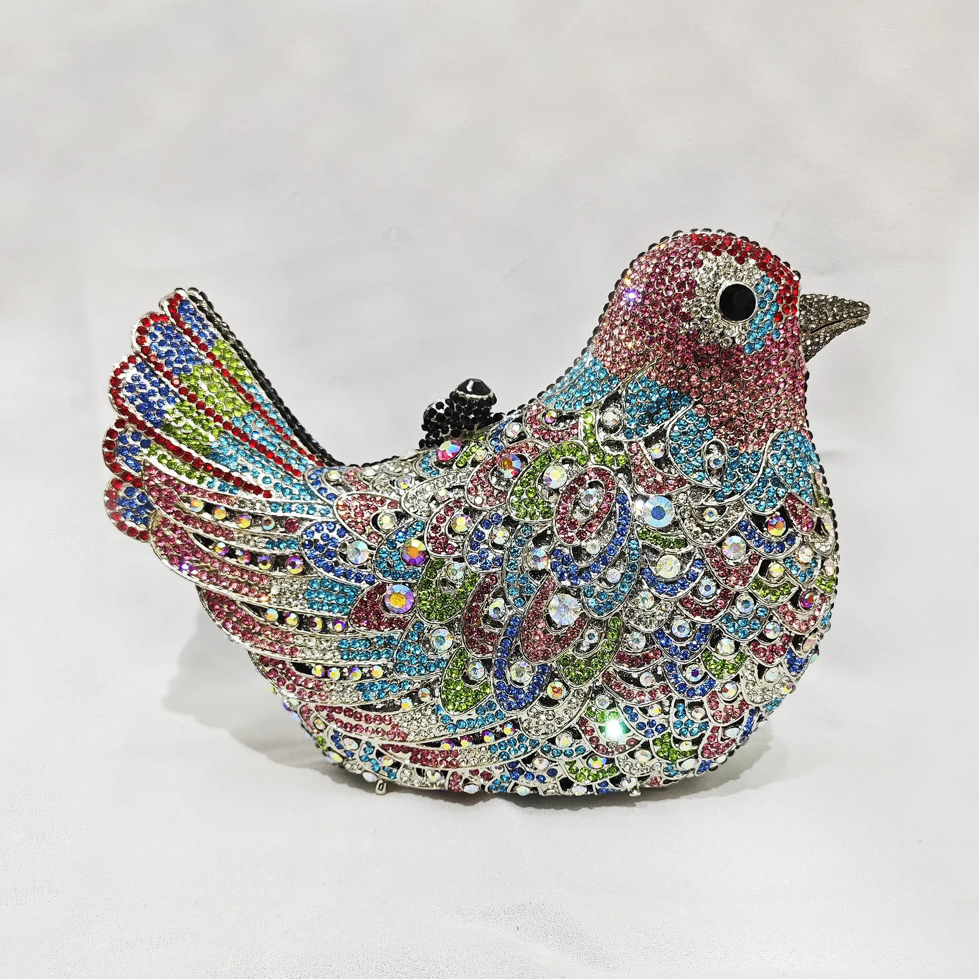 XIYUAN Bird Crystals Evening Clutch Bags Women Diamond Birds Metal Clutch Purses And Handbags Wedding Party Gems Clutch Purse