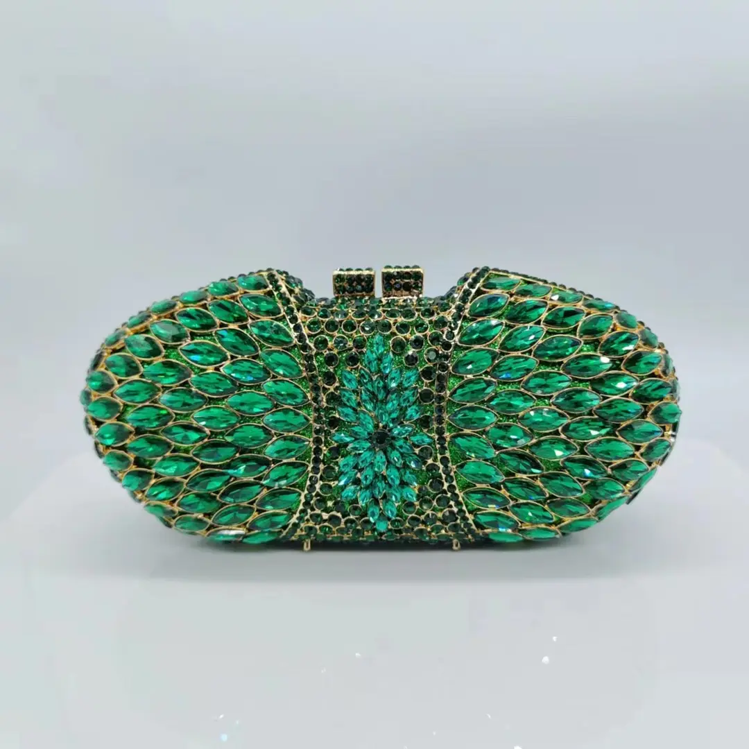 Lady Dazzling Crystal Evening Bag Metal Box Clutch Purse Wedding Bridal Diamond Minaudiere Mini Handbags Ladies Party Purses Bag