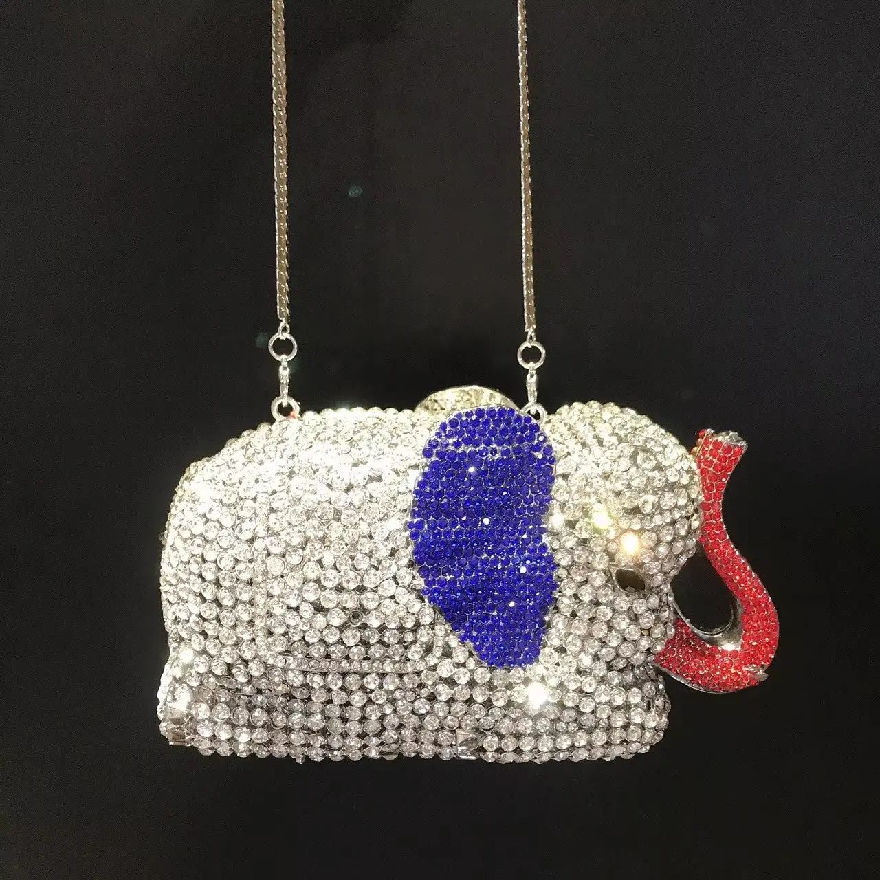 XIYUAN Women Elephant Clultch Party Cocktail Purses Gold Crystals Makeup Handbags Luxury Designer Bridal Rhinestone Evening Bags