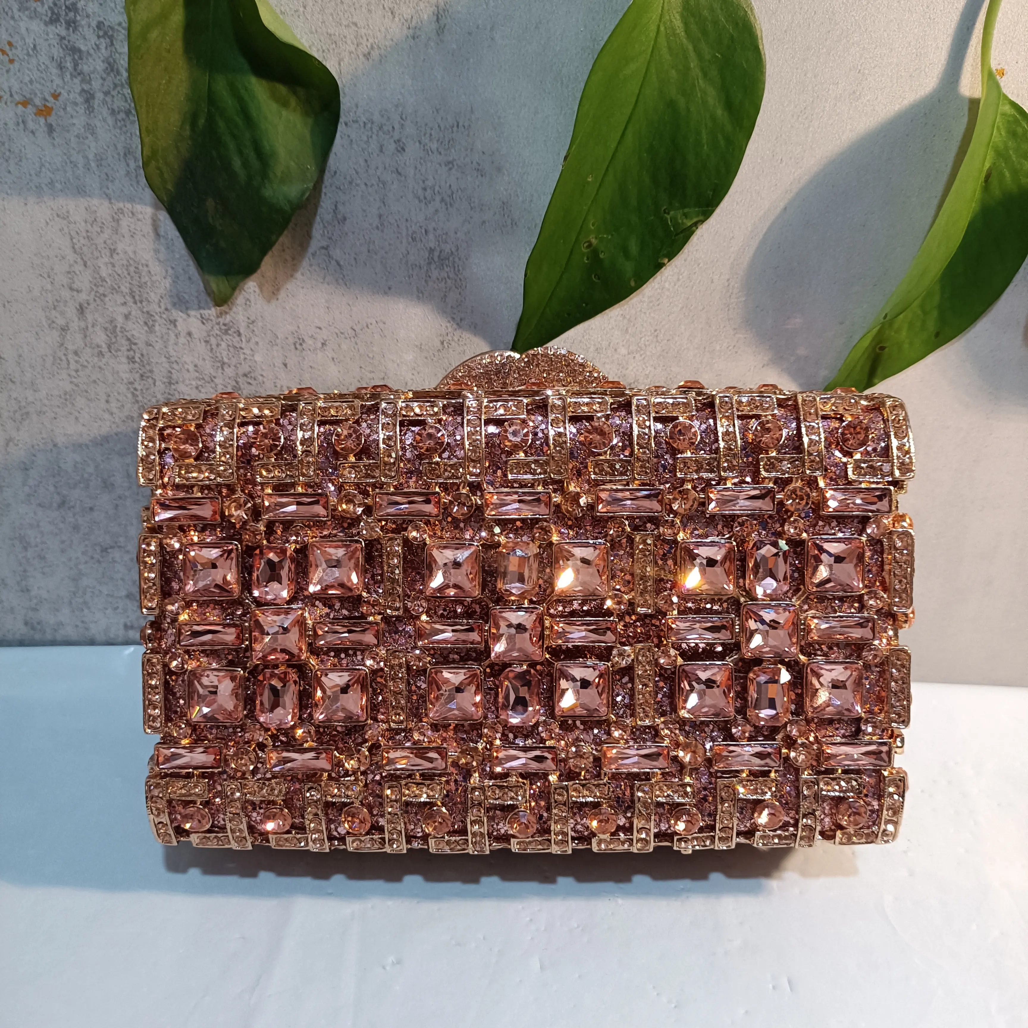 Women Silver Color Crystal Clutch Purse Big Stones Evening Bags Wedding Rhinestone Handbags Bridal Diamond Clutches Purses Bag