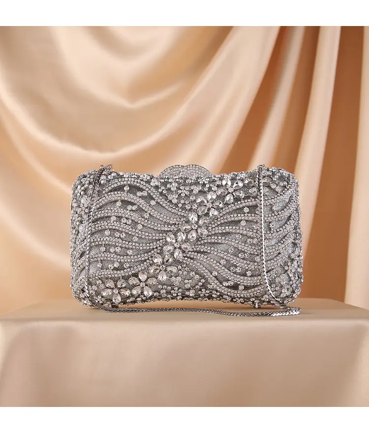 Fashion Ladies Evening Bags Wedding Party Chain Shoulder Bag Diamond Luxury Bag Newest Crystal Diamond Chain Evening Bag clutch