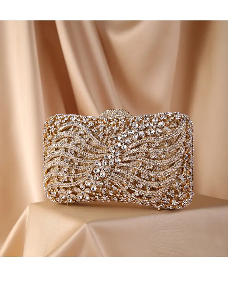 Fashion Ladies Evening Bags Wedding Party Chain Shoulder Bag Diamond Luxury Bag Newest Crystal Diamond Chain Evening Bag clutch