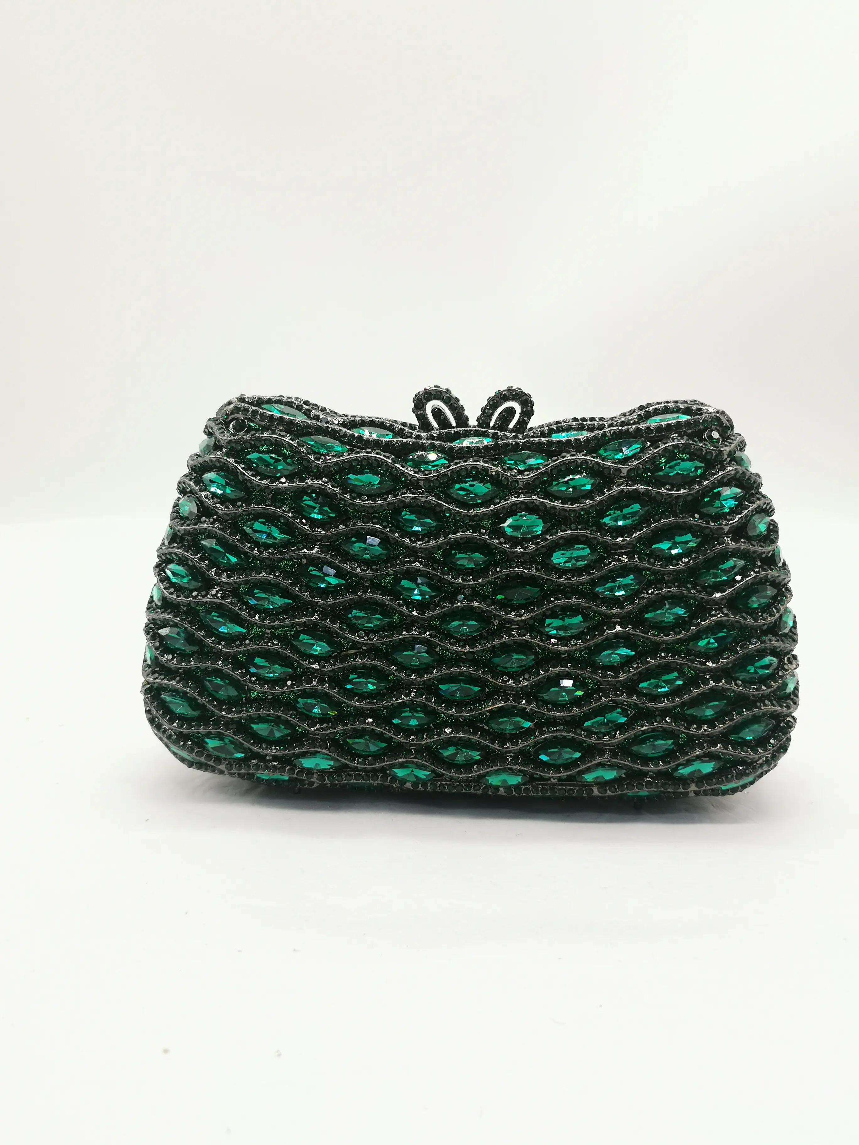 XIYUAN Women Emerald Green Evening Clutch Bags Glass Day Clutches Formal Dinner Diamond Handbags Wedding Rhinestone Clutch Purse