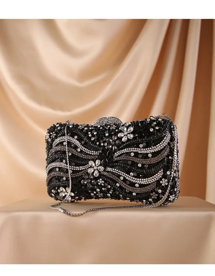 Fashion Ladies Evening Bags Wedding Party Chain Shoulder Bag Diamond Luxury Bag Newest Crystal Diamond Chain Evening Bag clutch