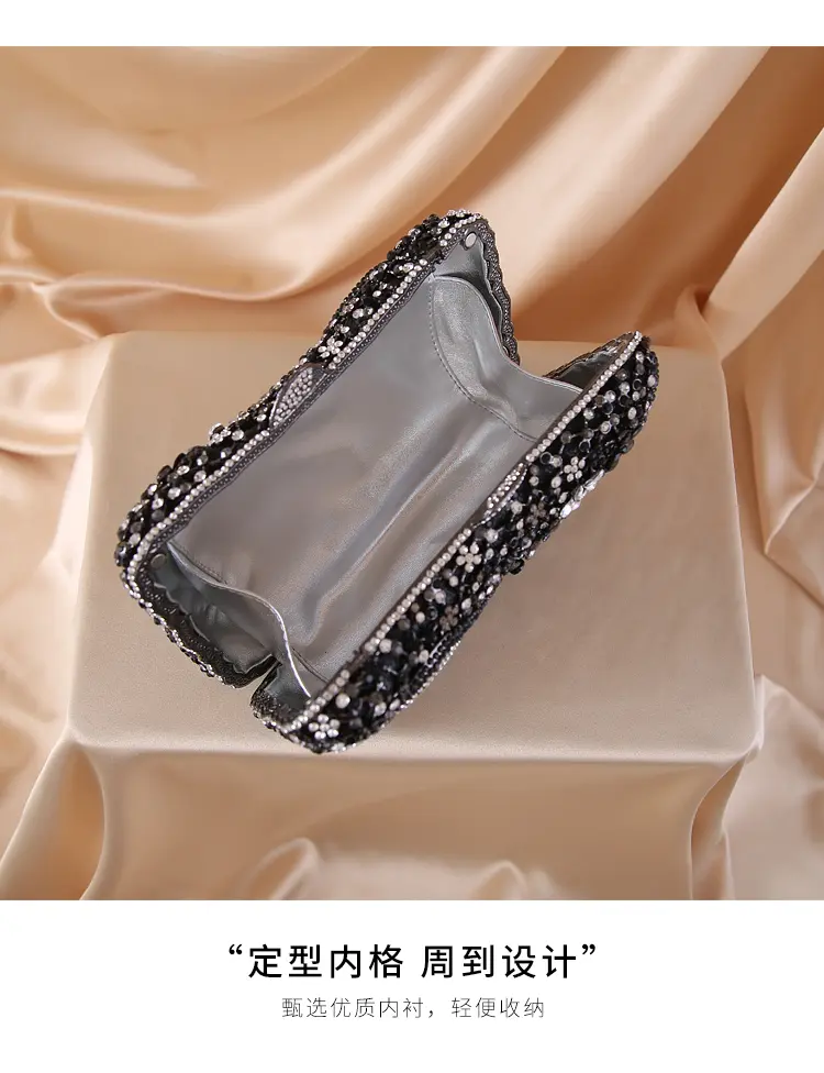 Fashion Ladies Evening Bags Wedding Party Chain Shoulder Bag Diamond Luxury Bag Newest Crystal Diamond Chain Evening Bag clutch