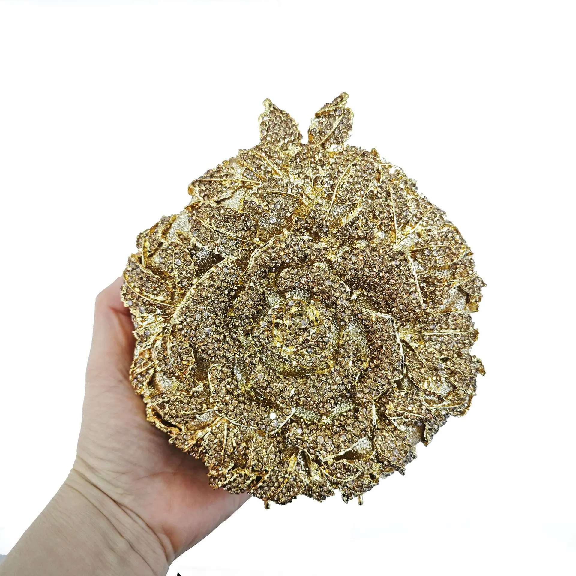 XIYUAN Rose Flower Women Crystal Evening Clutch Bags Red Diamond Bridal Handbag Luxury Designer Brand Floral Wedding Party Purse
