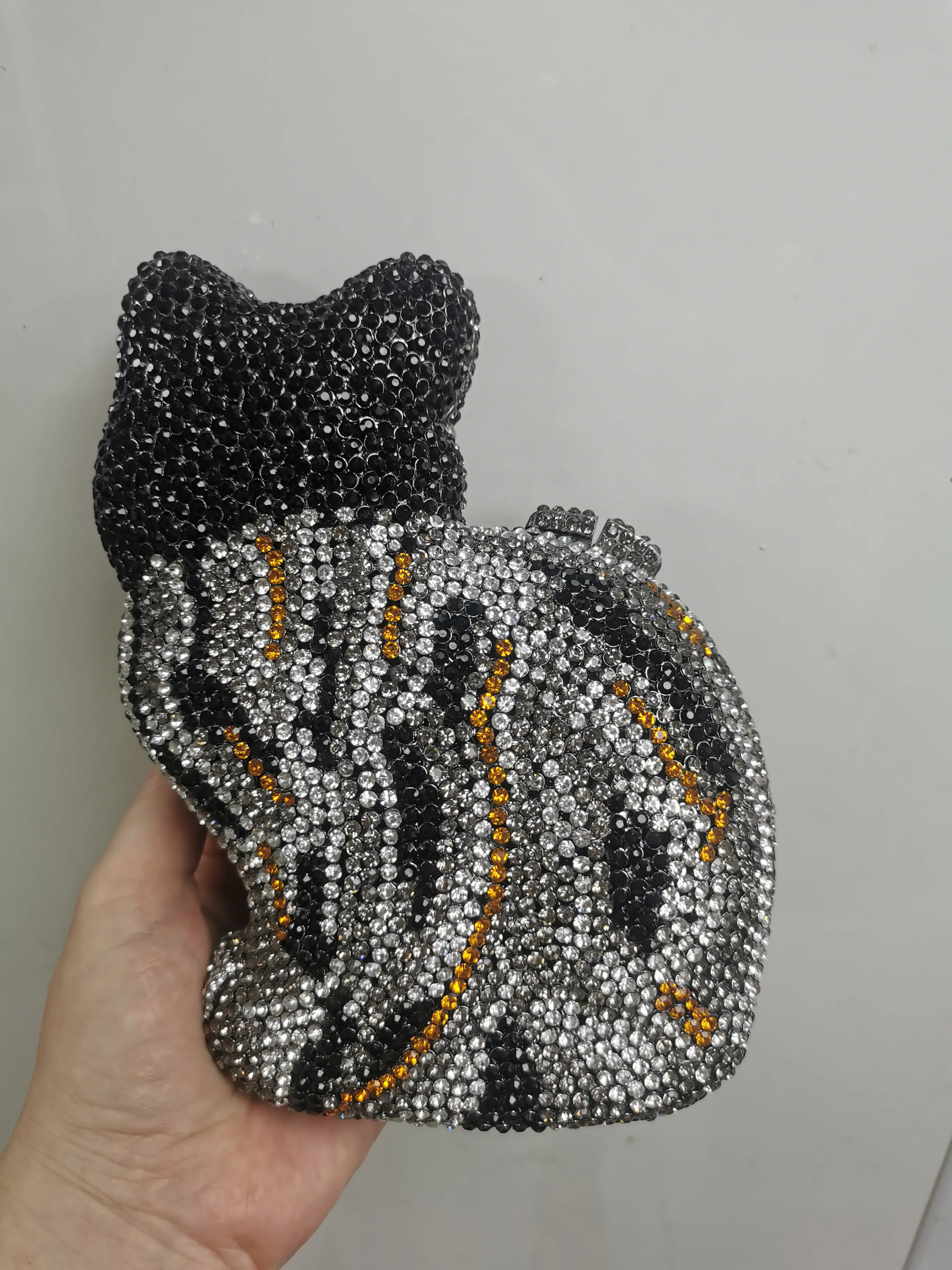 XIYUAN Cat Women Rhinestone Clutch Purse Stones Evening Wedding Cocktail Minaudiere Handbag and Purse Ladies Diamond Clutch Bags