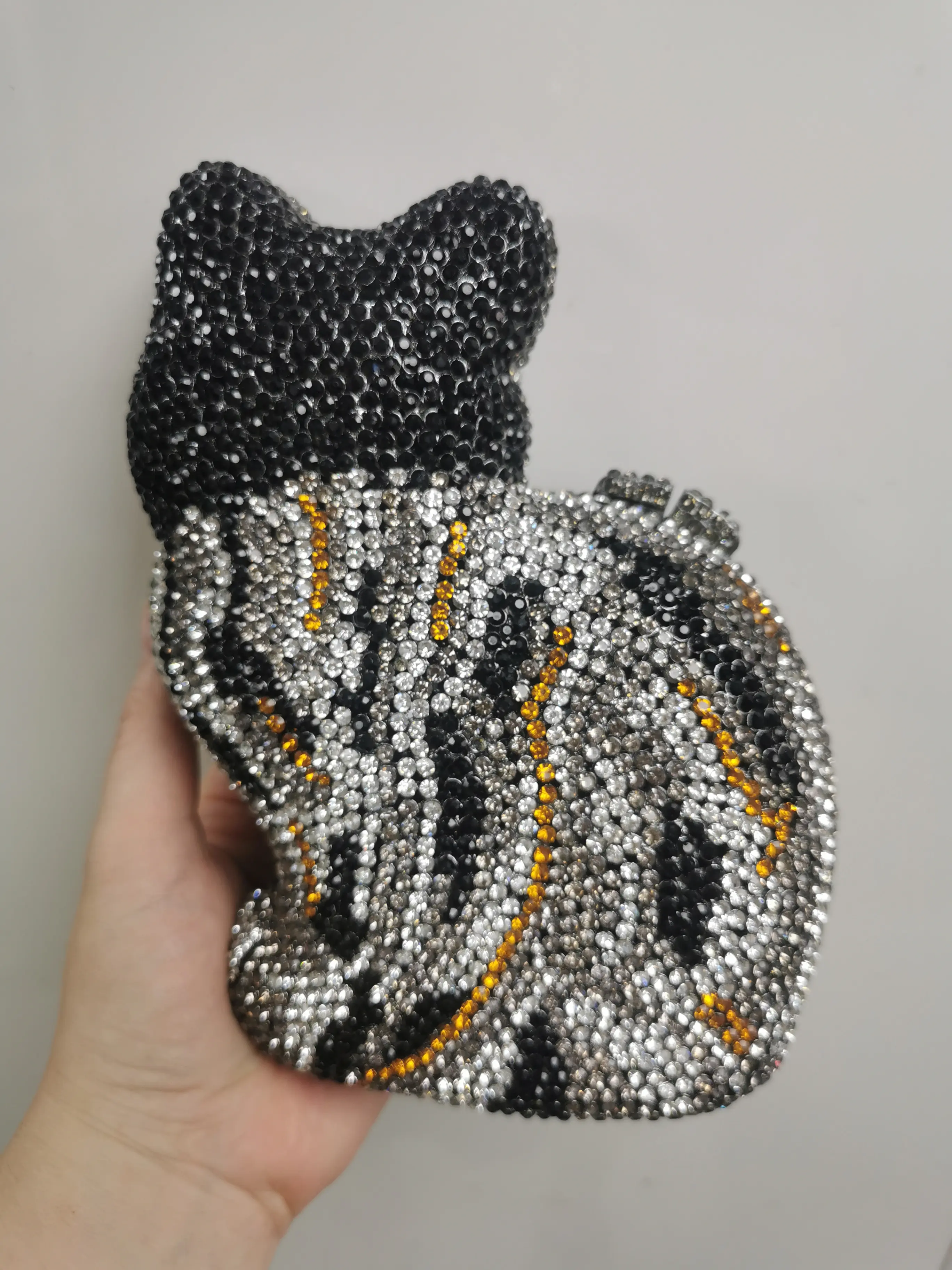XIYUAN Cat Women Rhinestone Clutch Purse Stones Evening Wedding Cocktail Minaudiere Handbag and Purse Ladies Diamond Clutch Bags