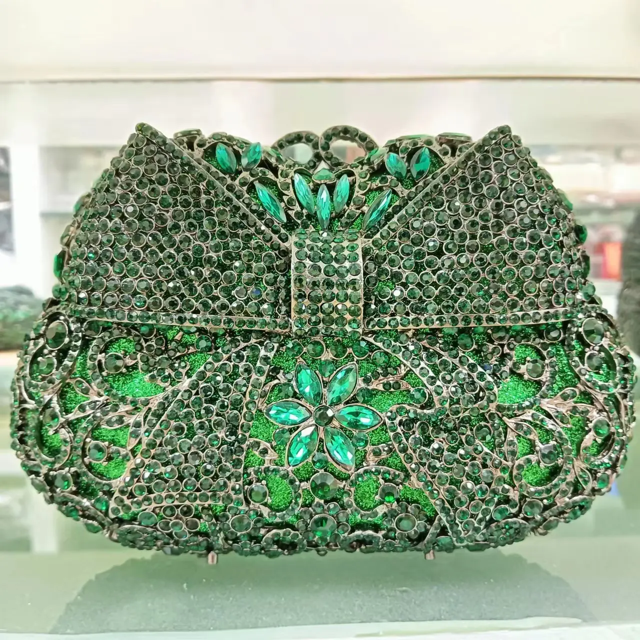 Lady Green/Fushia Rhinestone Evening Clutches Bags Female Diamond Handbag Female Wallets Ladies Party Prom Phone Purses Bags